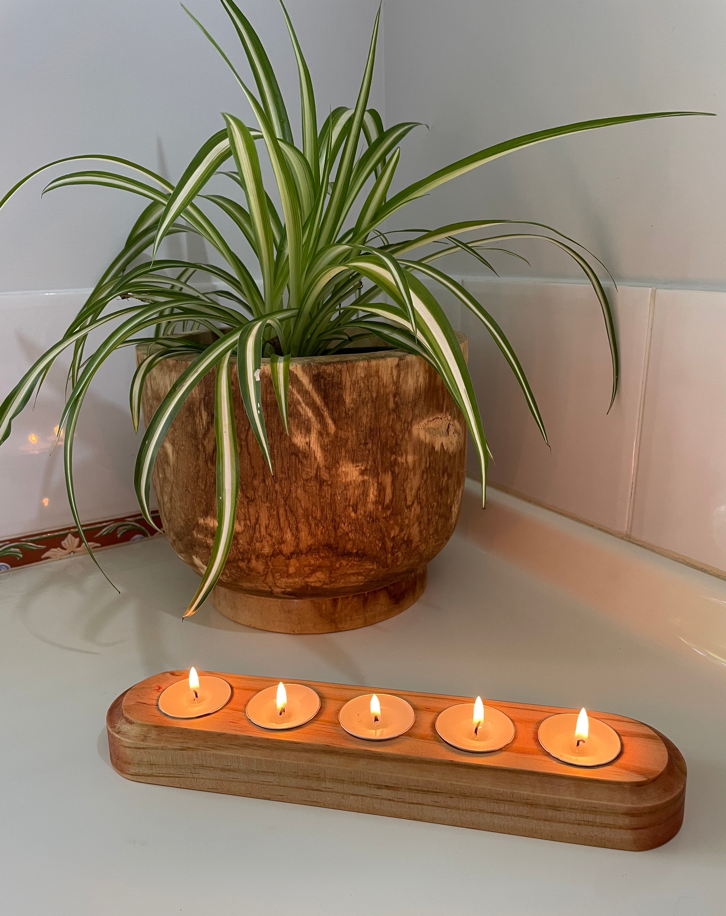 Handmade Wooden Tealight Candle Holder - Tasmanian Oak