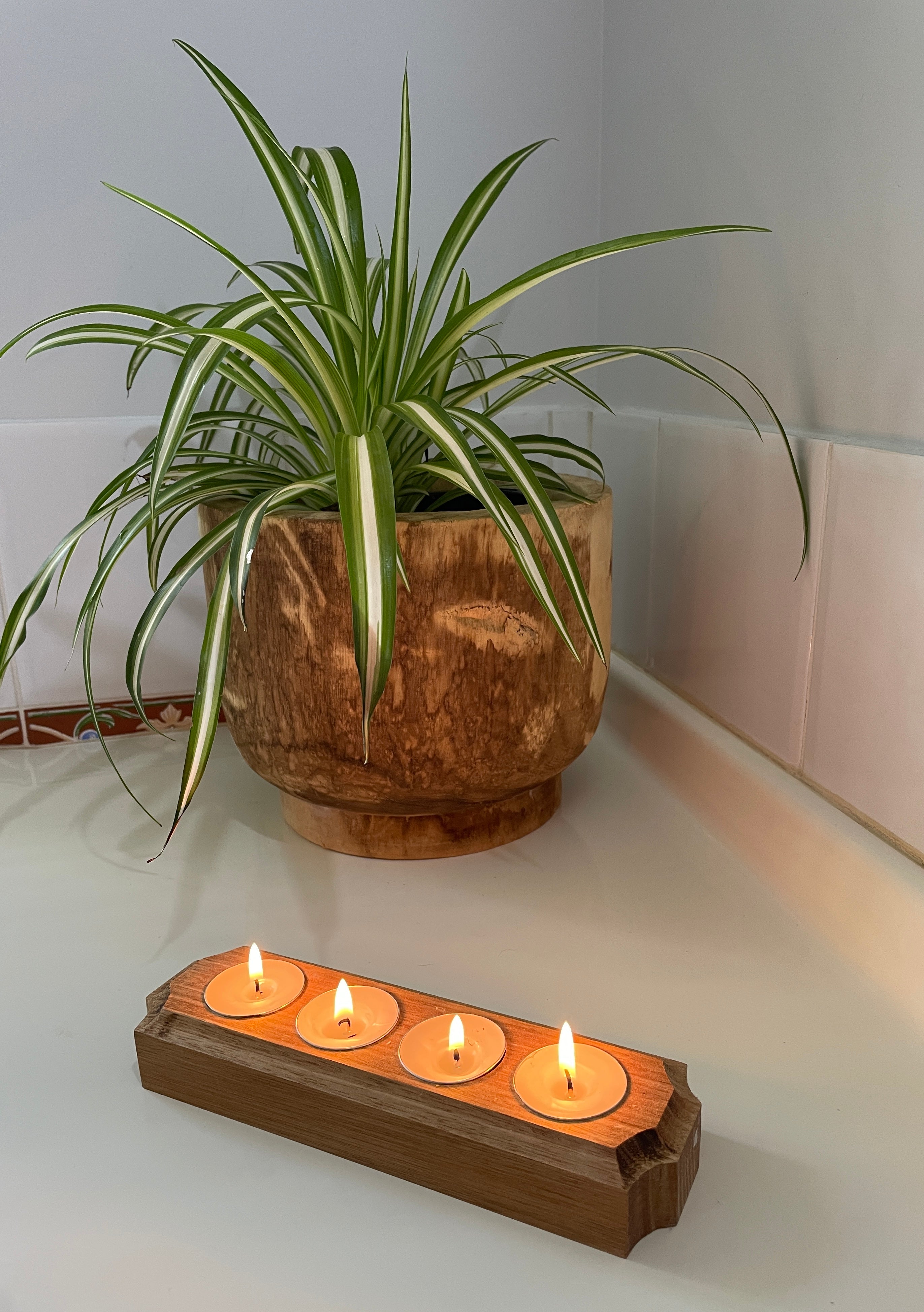 Handmade Wooden Tealight Candle Holder - Tasmanian Oak