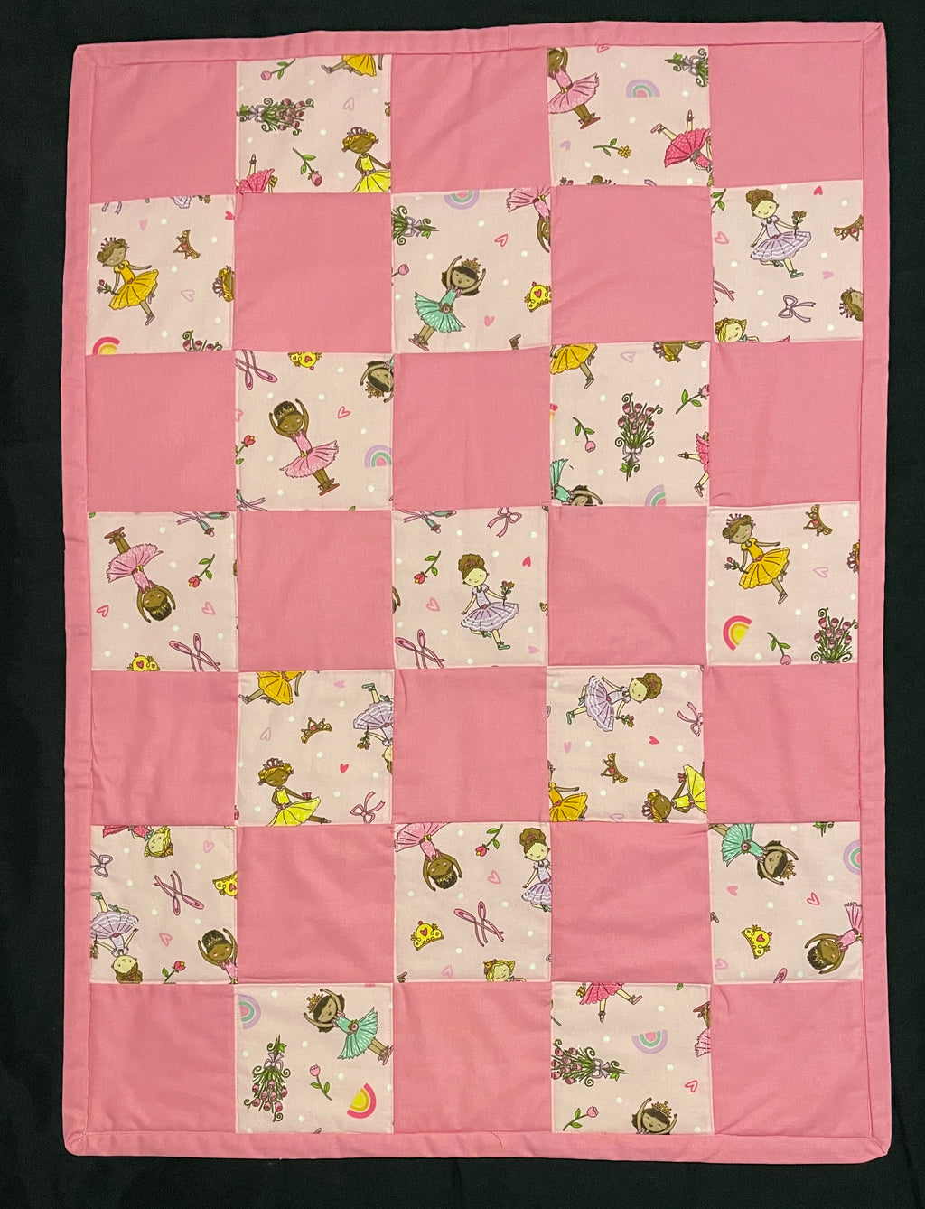 Handmade Quilted Pram Blanket-Ballerina