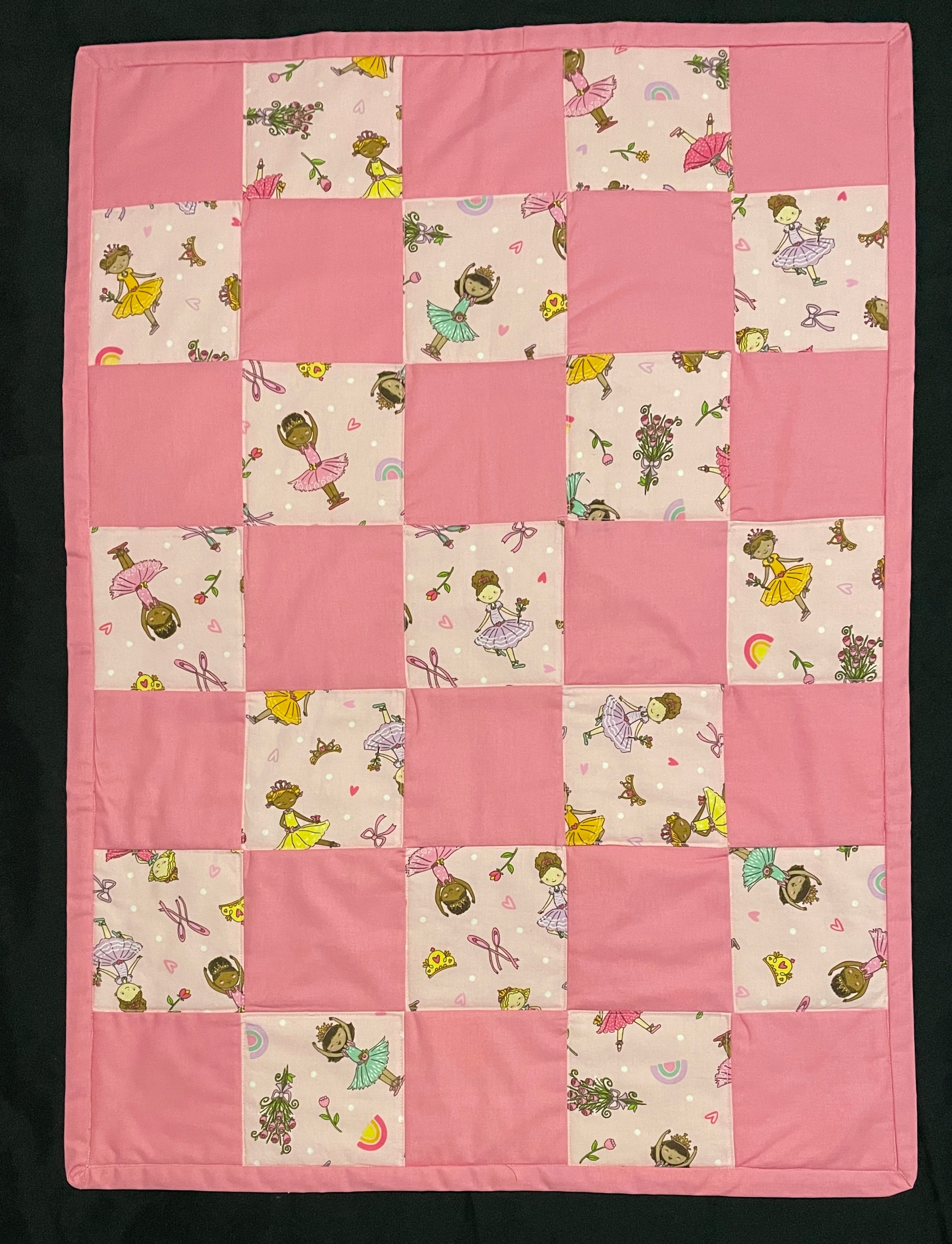 Handmade Quilted Pram Blanket-Ballerina