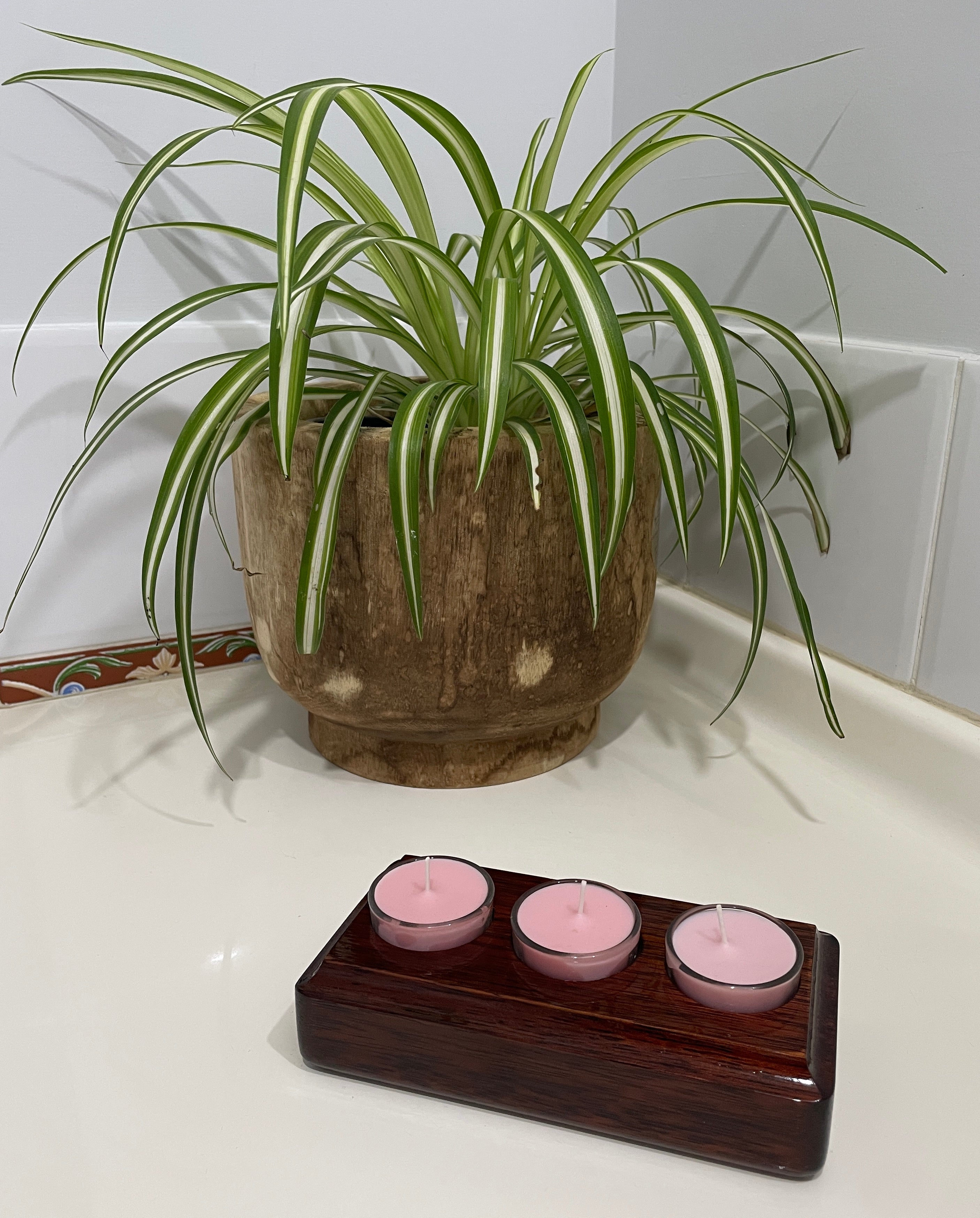 Handmade Wooden Tealight Candle Holder - Jarrah Musk