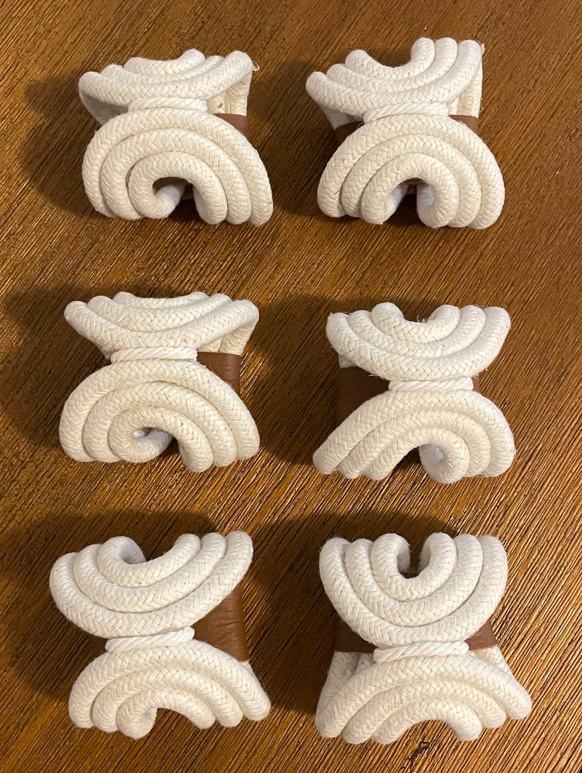Napkin Holder - Handmade Braided Cotton Cord & Leather